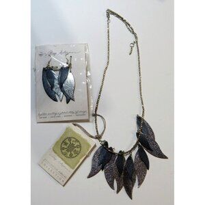 Village Artisan Handmade Silver Necklace & Dangle Earring Set One-of-a-Kind